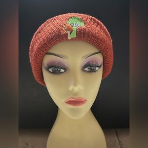 Urban Outfitters mushroom patch knit beanie, brand new